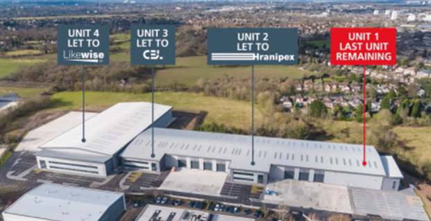 Unit 1 is the last available unit to let at Radial Park, Birmingham Business Park, B37 7YN.
